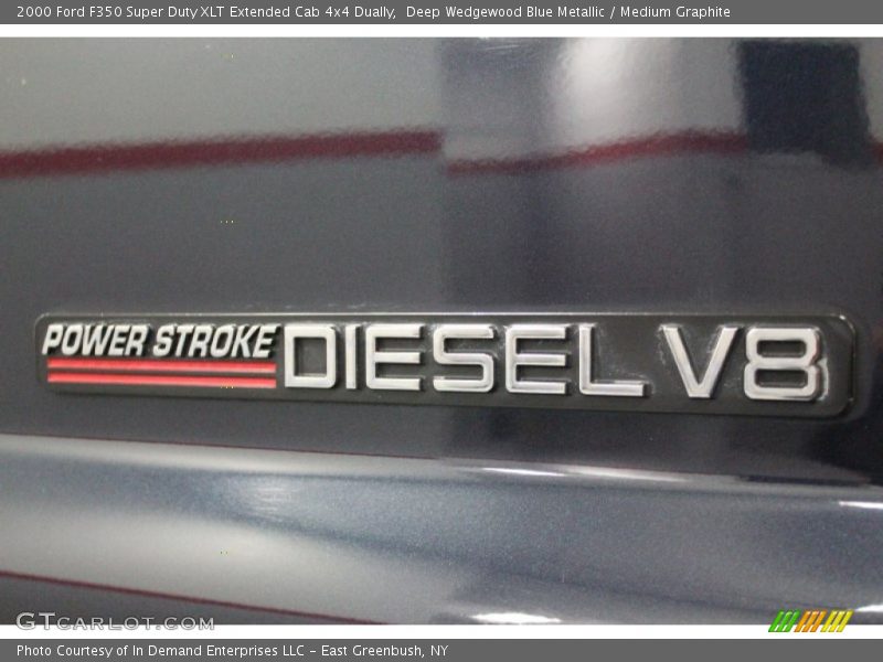 Deep Wedgewood Blue Metallic / Medium Graphite 2000 Ford F350 Super Duty XLT Extended Cab 4x4 Dually