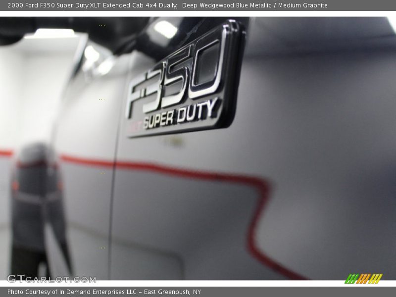 Deep Wedgewood Blue Metallic / Medium Graphite 2000 Ford F350 Super Duty XLT Extended Cab 4x4 Dually