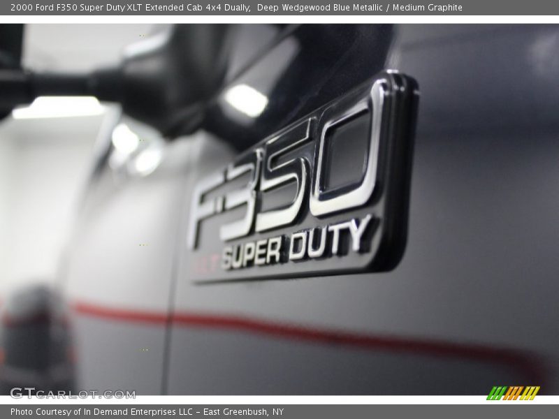 Deep Wedgewood Blue Metallic / Medium Graphite 2000 Ford F350 Super Duty XLT Extended Cab 4x4 Dually