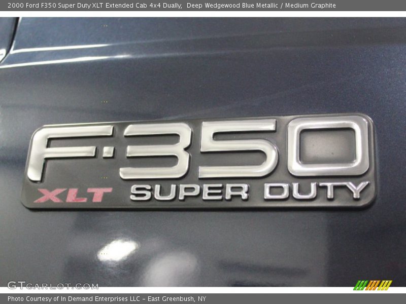 Deep Wedgewood Blue Metallic / Medium Graphite 2000 Ford F350 Super Duty XLT Extended Cab 4x4 Dually