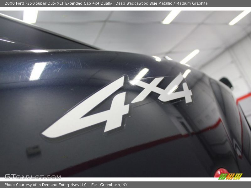 Deep Wedgewood Blue Metallic / Medium Graphite 2000 Ford F350 Super Duty XLT Extended Cab 4x4 Dually