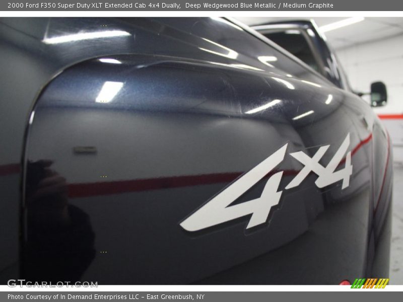 Deep Wedgewood Blue Metallic / Medium Graphite 2000 Ford F350 Super Duty XLT Extended Cab 4x4 Dually