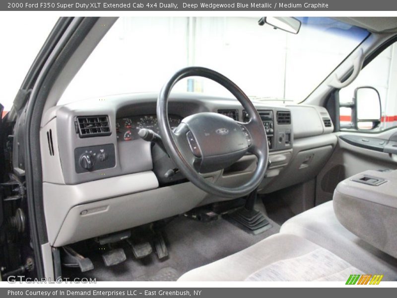 Deep Wedgewood Blue Metallic / Medium Graphite 2000 Ford F350 Super Duty XLT Extended Cab 4x4 Dually