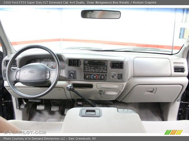 Deep Wedgewood Blue Metallic / Medium Graphite 2000 Ford F350 Super Duty XLT Extended Cab 4x4 Dually