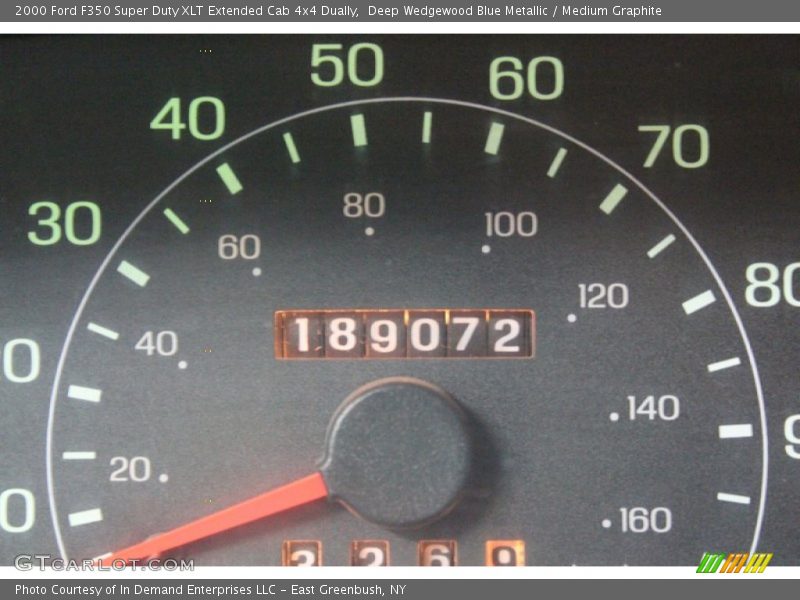 Deep Wedgewood Blue Metallic / Medium Graphite 2000 Ford F350 Super Duty XLT Extended Cab 4x4 Dually