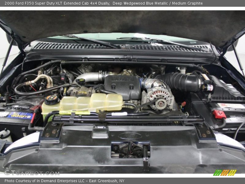 Deep Wedgewood Blue Metallic / Medium Graphite 2000 Ford F350 Super Duty XLT Extended Cab 4x4 Dually