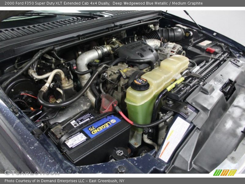 Deep Wedgewood Blue Metallic / Medium Graphite 2000 Ford F350 Super Duty XLT Extended Cab 4x4 Dually