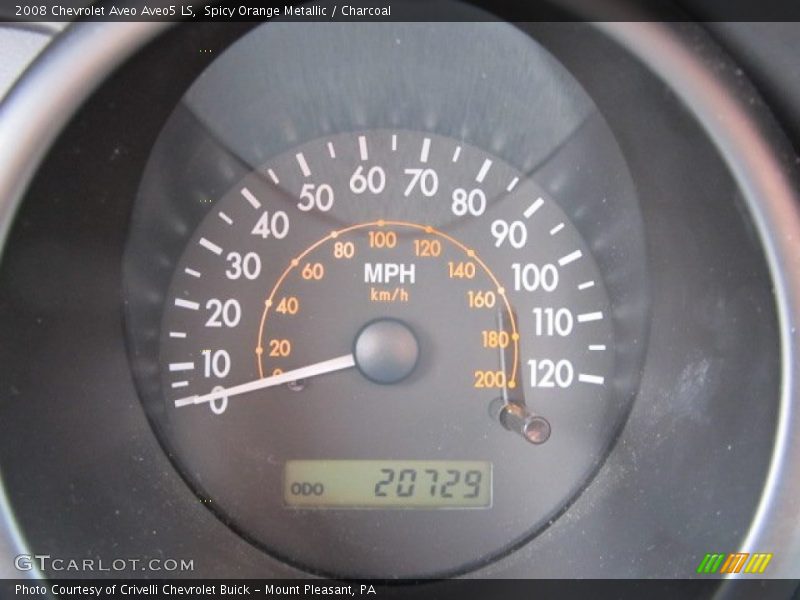 Spicy Orange Metallic / Charcoal 2008 Chevrolet Aveo Aveo5 LS