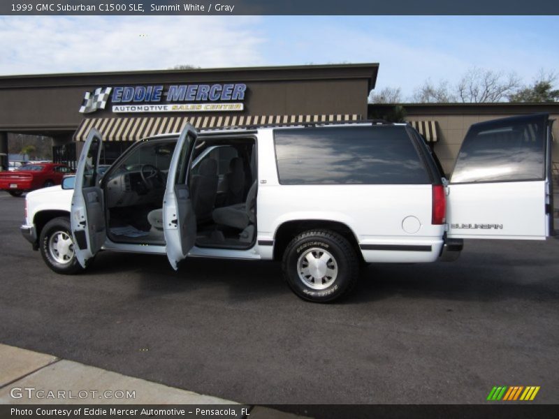 Summit White / Gray 1999 GMC Suburban C1500 SLE