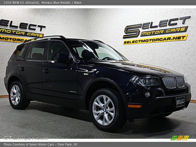 Monaco Blue Metallic / Black 2009 BMW X3 xDrive30i