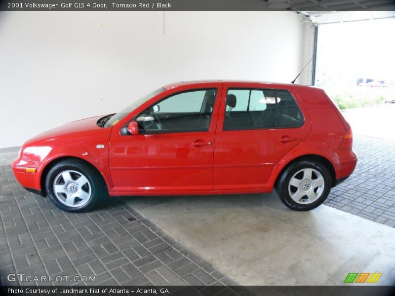 Tornado Red / Black 2001 Volkswagen Golf GLS 4 Door