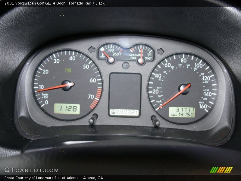 Tornado Red / Black 2001 Volkswagen Golf GLS 4 Door