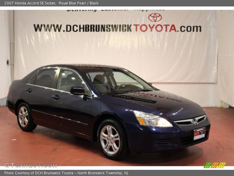 Royal Blue Pearl / Black 2007 Honda Accord SE Sedan