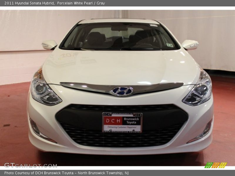 Porcelain White Pearl / Gray 2011 Hyundai Sonata Hybrid