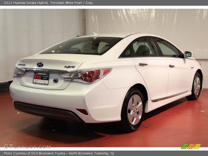 Porcelain White Pearl / Gray 2011 Hyundai Sonata Hybrid