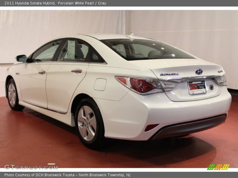 Porcelain White Pearl / Gray 2011 Hyundai Sonata Hybrid