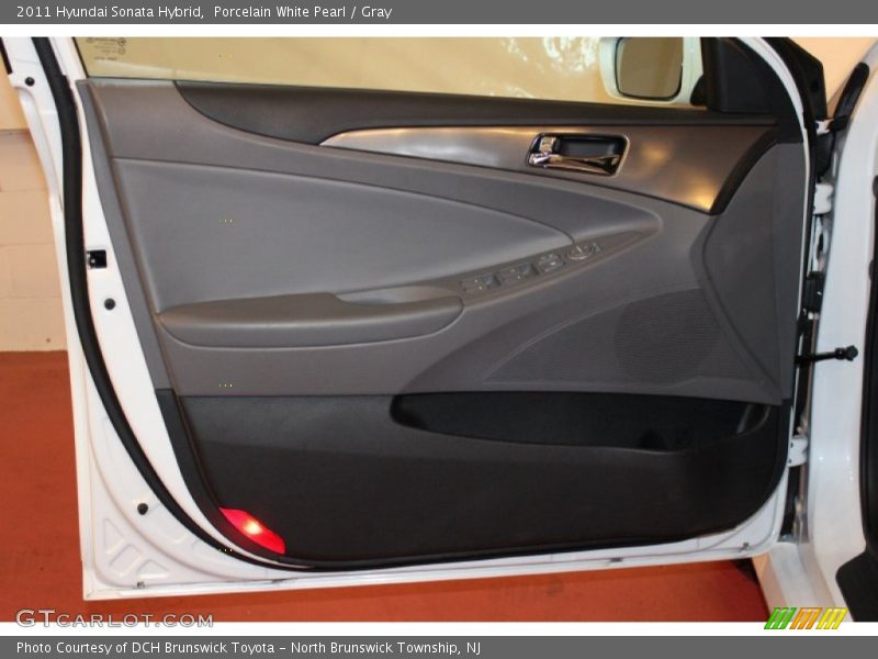 Porcelain White Pearl / Gray 2011 Hyundai Sonata Hybrid