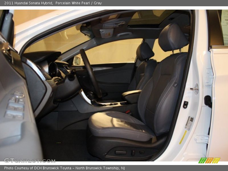 Porcelain White Pearl / Gray 2011 Hyundai Sonata Hybrid
