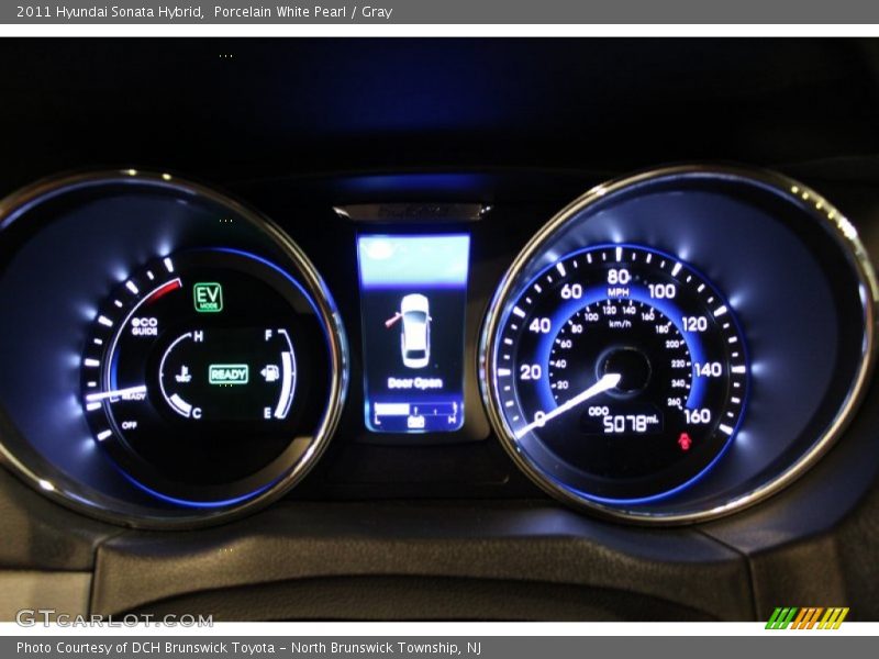 Porcelain White Pearl / Gray 2011 Hyundai Sonata Hybrid