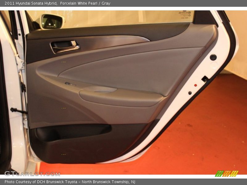 Porcelain White Pearl / Gray 2011 Hyundai Sonata Hybrid