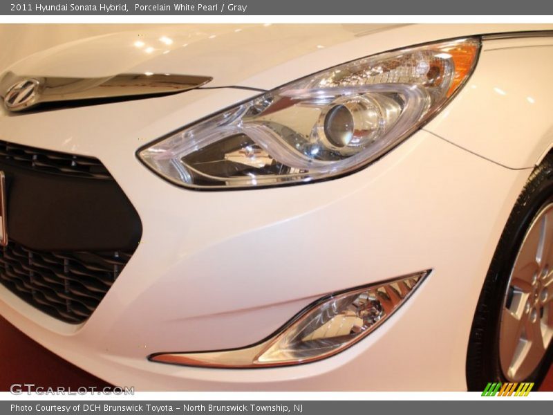 Porcelain White Pearl / Gray 2011 Hyundai Sonata Hybrid