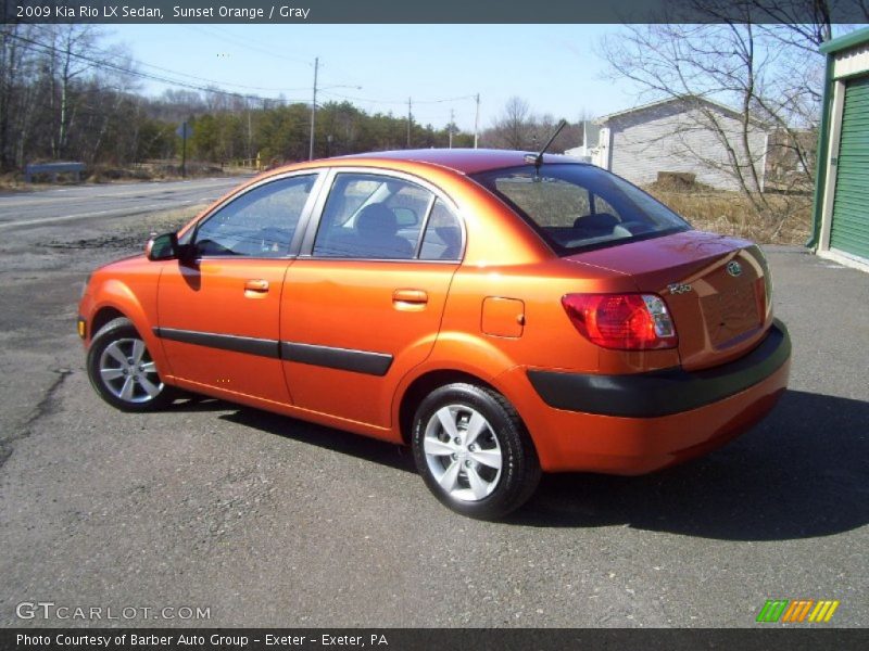 Sunset Orange / Gray 2009 Kia Rio LX Sedan