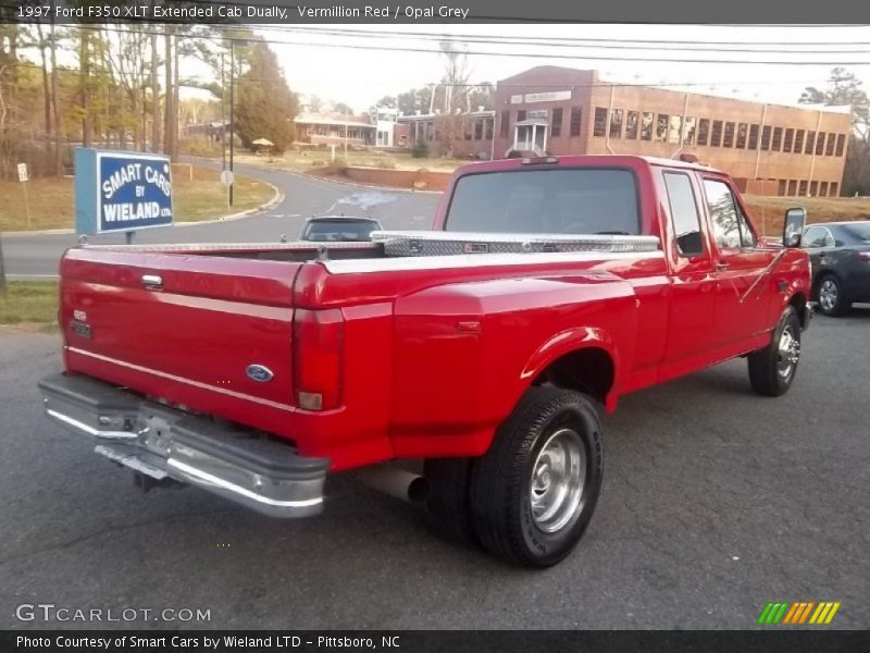 Vermillion Red / Opal Grey 1997 Ford F350 XLT Extended Cab Dually