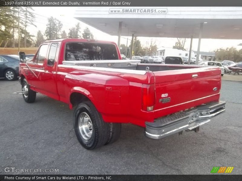 Vermillion Red / Opal Grey 1997 Ford F350 XLT Extended Cab Dually