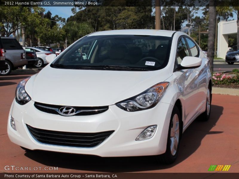 Shimmering White / Beige 2012 Hyundai Elantra GLS