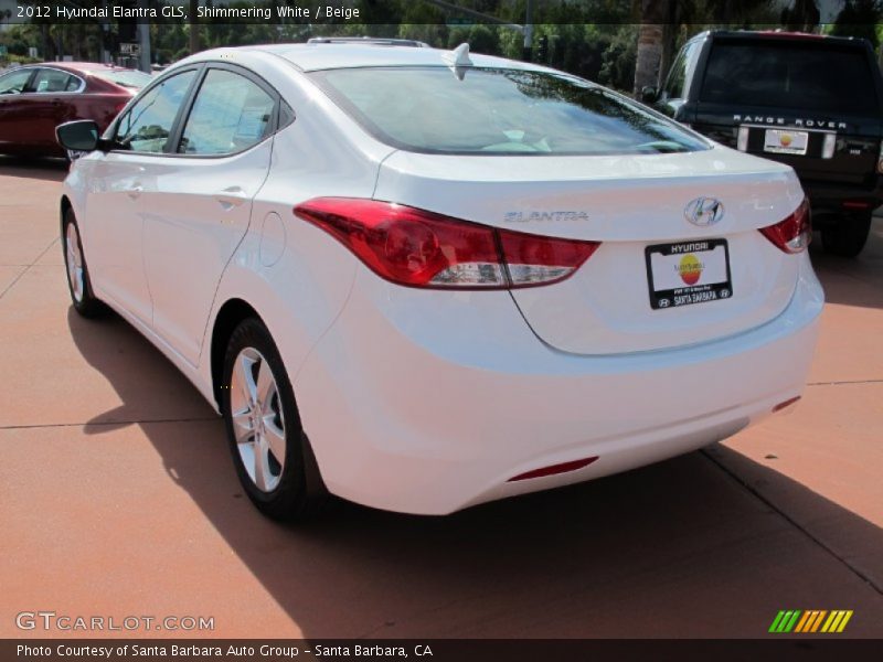 Shimmering White / Beige 2012 Hyundai Elantra GLS