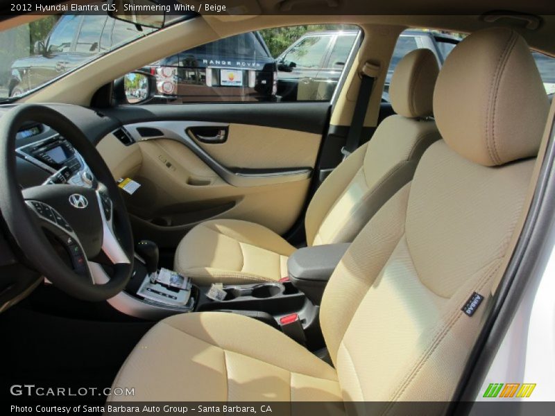 Shimmering White / Beige 2012 Hyundai Elantra GLS