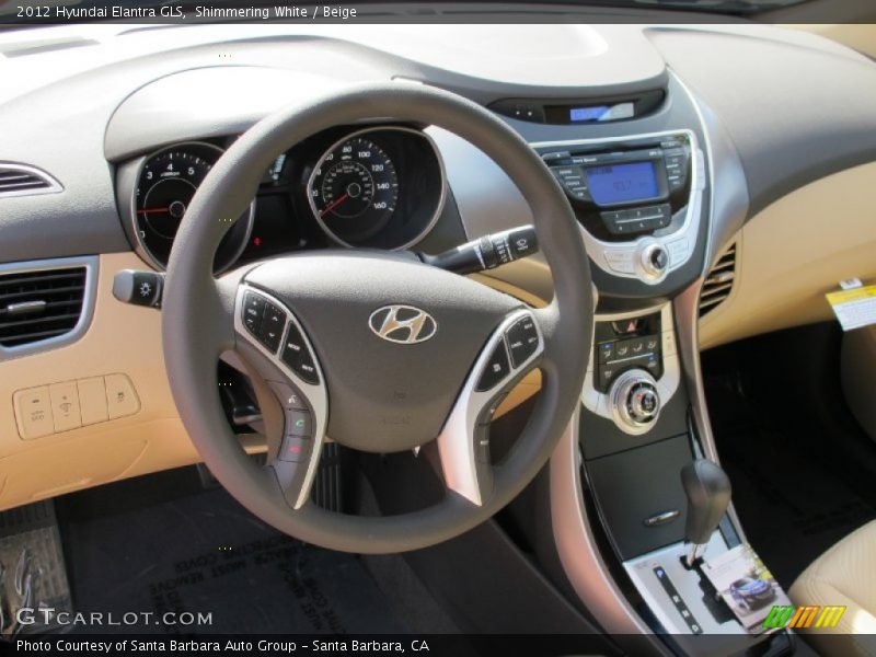 Shimmering White / Beige 2012 Hyundai Elantra GLS