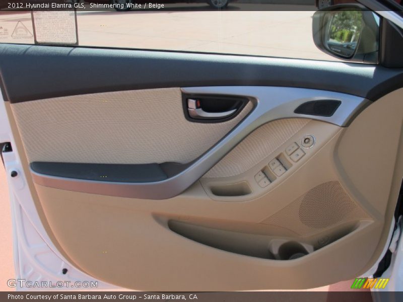 Shimmering White / Beige 2012 Hyundai Elantra GLS