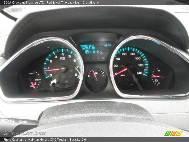 Red Jewel Tintcoat / Light Gray/Ebony 2009 Chevrolet Traverse LTZ