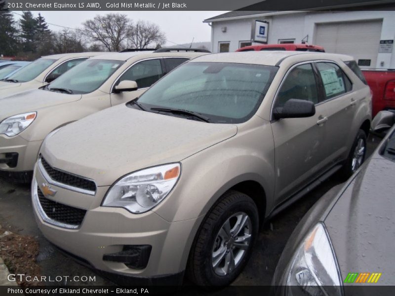 Gold Mist Metallic / Jet Black 2012 Chevrolet Equinox LS AWD