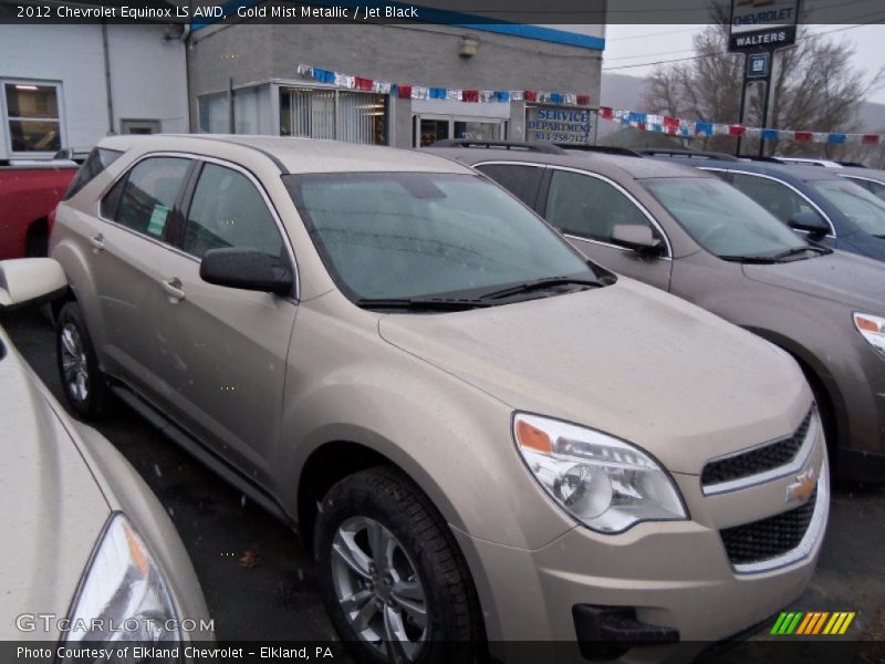 Gold Mist Metallic / Jet Black 2012 Chevrolet Equinox LS AWD