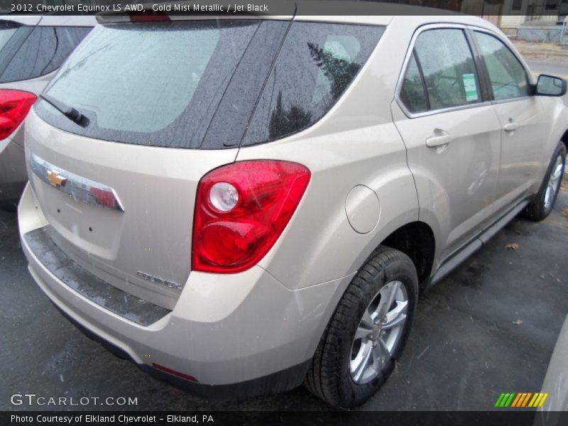 Gold Mist Metallic / Jet Black 2012 Chevrolet Equinox LS AWD