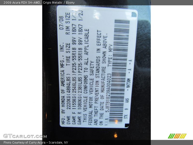 Grigio Metallic / Ebony 2009 Acura RDX SH-AWD