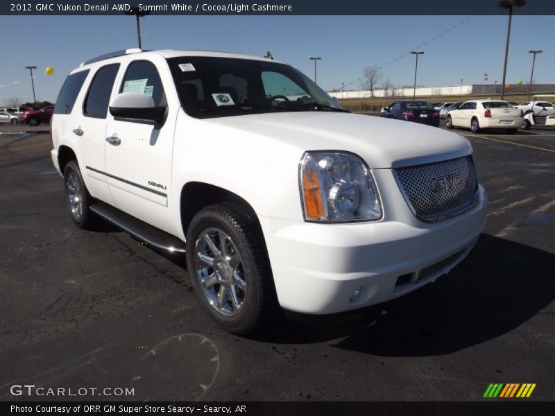 Summit White / Cocoa/Light Cashmere 2012 GMC Yukon Denali AWD