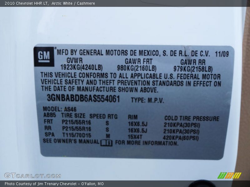 Arctic White / Cashmere 2010 Chevrolet HHR LT