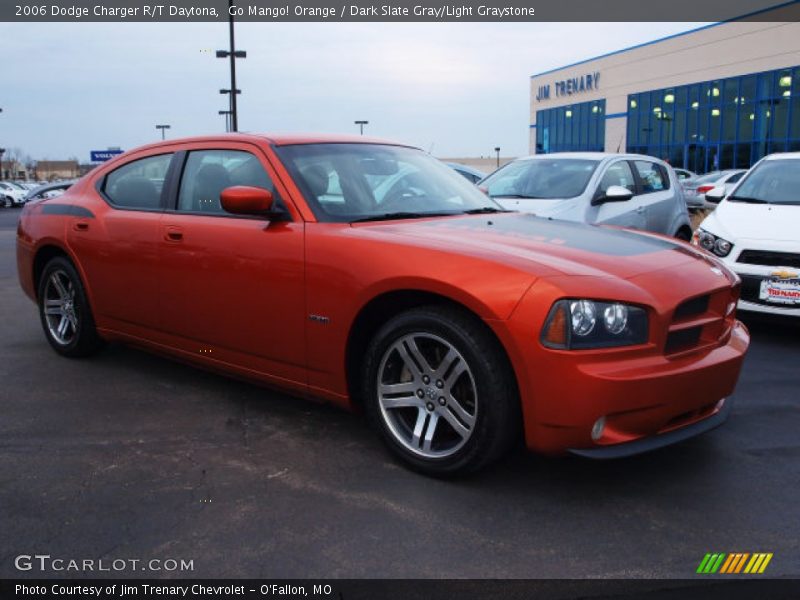 Go Mango! Orange / Dark Slate Gray/Light Graystone 2006 Dodge Charger R/T Daytona