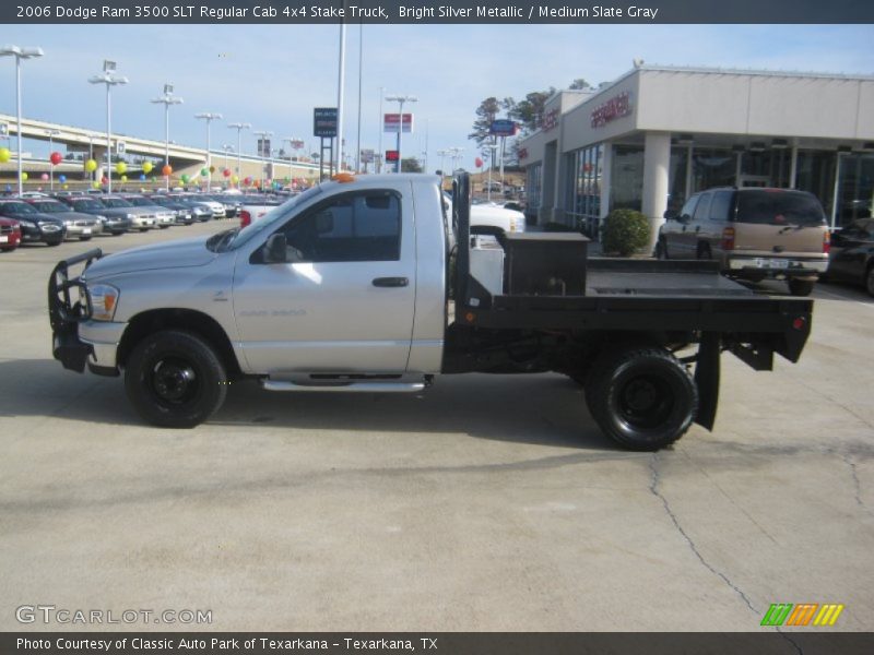 Bright Silver Metallic / Medium Slate Gray 2006 Dodge Ram 3500 SLT Regular Cab 4x4 Stake Truck