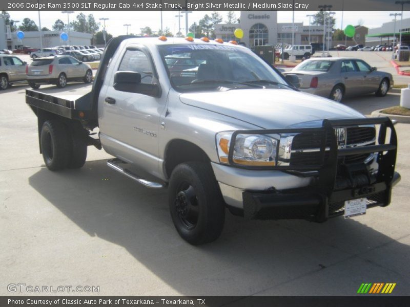Bright Silver Metallic / Medium Slate Gray 2006 Dodge Ram 3500 SLT Regular Cab 4x4 Stake Truck