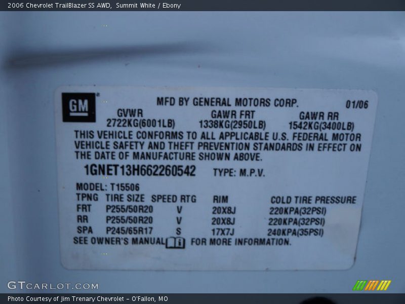 Summit White / Ebony 2006 Chevrolet TrailBlazer SS AWD