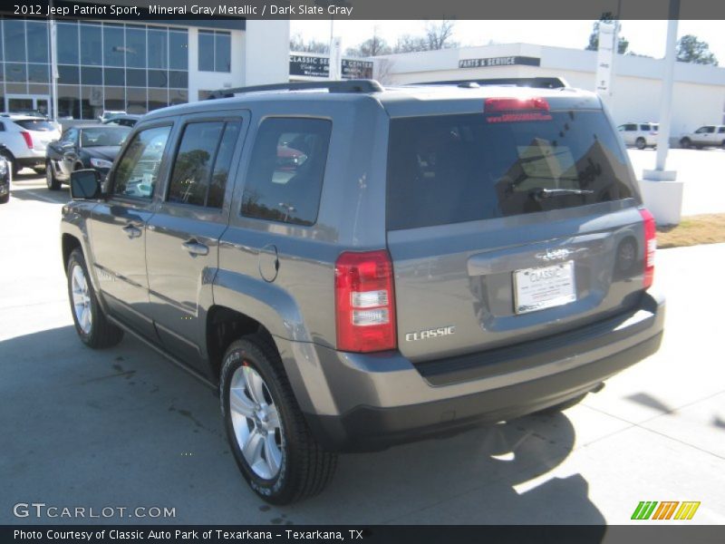 Mineral Gray Metallic / Dark Slate Gray 2012 Jeep Patriot Sport