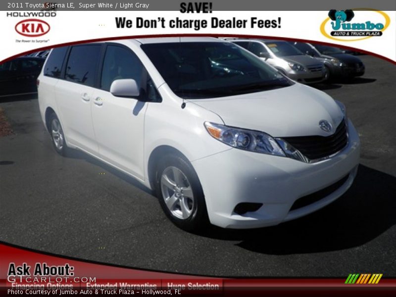 Super White / Light Gray 2011 Toyota Sienna LE