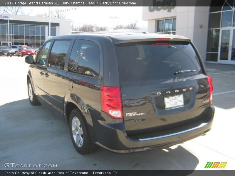 Dark Charcoal Pearl / Black/Light Graystone 2012 Dodge Grand Caravan SE