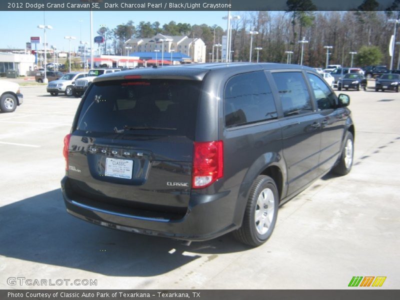 Dark Charcoal Pearl / Black/Light Graystone 2012 Dodge Grand Caravan SE