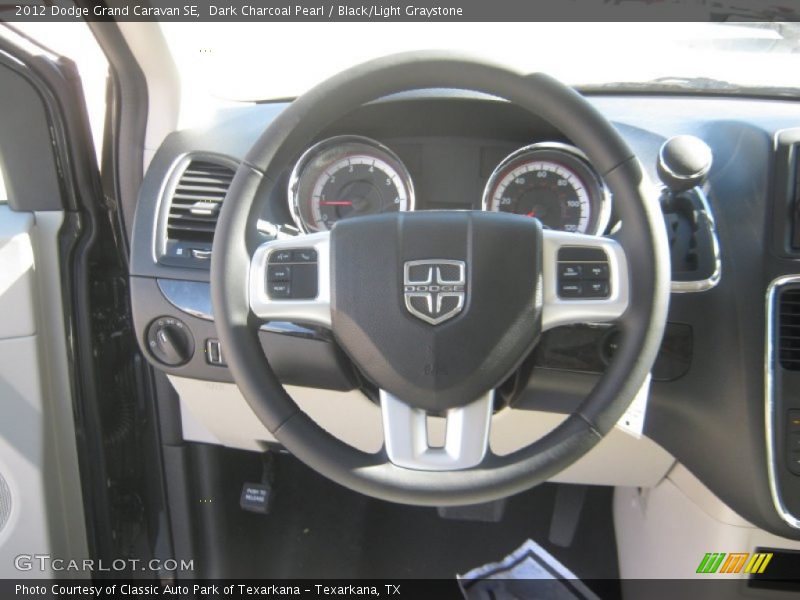 Dark Charcoal Pearl / Black/Light Graystone 2012 Dodge Grand Caravan SE