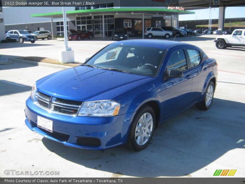 Blue Streak Pearl / Black 2012 Dodge Avenger SE